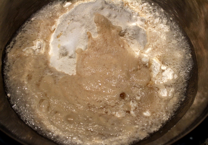 Flour with yeast mixture